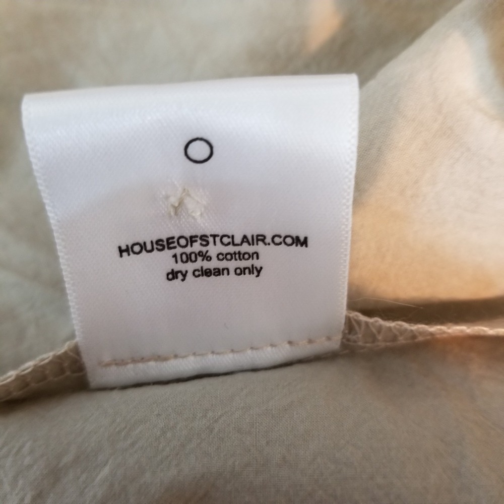 House of St. Claire Blouse Women M Beige Balloon Sleeve Italian Fabric USA Made - Picture 10 of 10